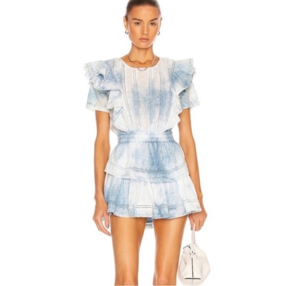 Love shack fancy tie dye blue Natasha dress - Picture 1 of 5
